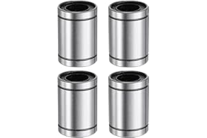 sourcing map 4Pcs LM12UU Linear Bearing 12mm Bore 21mm OD 30mm Length Linear Ball Bearings Double Side Rubber Sealed Bearing Steel for CNC Machine 3D Printer Food Packaging Machine