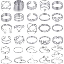 Bagues Empilables Pour Femme - Lot De 22 Bagues Argentées - Style Minimaliste Et Zircons - Cadeau Tendance