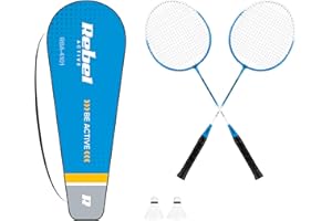 REBEL ELECTRO Rebel Zestaw Do Badmintona Stal Hartowana 2 x Rakietka 2 x Lotka Pokrowiec RBA-4101