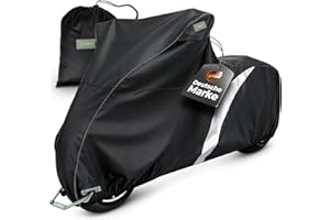 Motorrad Abdeckplane wasserdicht [reiß- und Winterfest] Motorradabdeckung | Abdeckhaube | Plane Wasserdicht für Indoor & Outdoor | UV- Motorradschutz für Bikes & Roller | Motorcycle Cover | COVRYZ