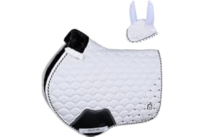 GALLOP SHOP Close Contact Jewel Umbrella Style Saddle Pad / Horse Cloth (White, Cob/Pony)