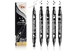 Dsaren Eye Liner Noir Waterproof Stylo Eyeliner Tampon 2 EN 1 Tattoo Liner Forme Outil De Maquillage Femme Yeux Crayon Durable Et Anti-taches (4 IN 1)