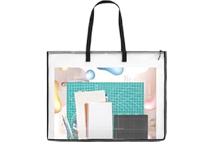 SynHHergyx Art Portfolio Bag, 23 x 35 Inch Portfolio Folder for Artwork Large Clear Mesh Storage Bags with Handle and Zipper for Posters, Bulletin Boards, Scrapbooks, Keepsake, Art Supplies