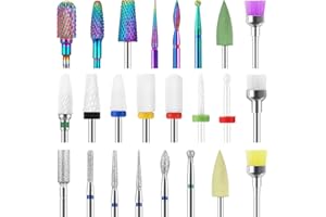 ‎MAQUITA MAQUITA 24 Stück Nagelfräser Aufsätze Professioneller Keramik Wolframlegierung Nagelfräser Gelnägel Zubehör Entfernen Gel Acryl Nagelhaut Fräser Bits für Maniküre Pediküre