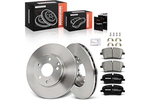 Frankberg Brake Kit incl. 2x Brake Disc + 4x Brake Pad Front Compatible with CLC-Class CL203 CLK Cabriolet A209 C-Class Coupe CL203 W203 Replace# 2104210712