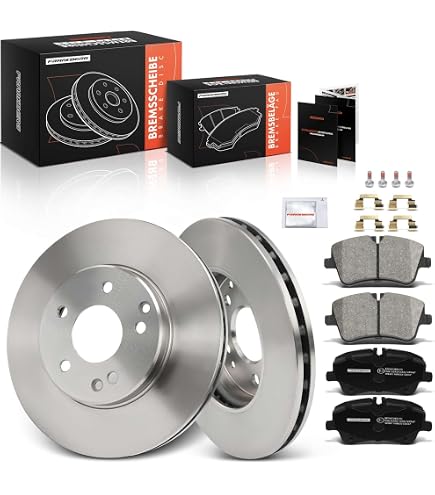 Juego De Frenos Delanteros Para Mercedes - Discos Ventilados 322mm + Pastillas + Sensor Desgaste - Compatible Clase C, E, SLK