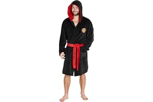 Manchester United FC szlafrok kąpielowy męski z kapturem, przytulny polar, dla dorosłych, miękki i przytulny szlafrok dla mężczyzn, oficjalny prezent