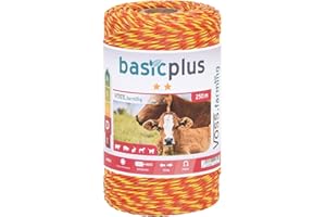 VOSS.farming 250 m Cordon pour clôture électrique conducteur 3 x 0,16 Acier INOX Fil électro-Plastique