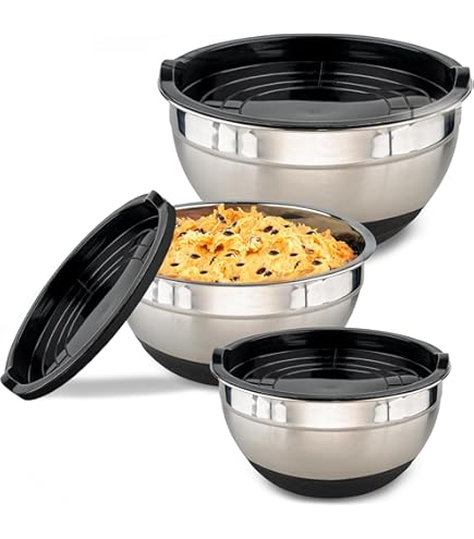BoxedHome Groene nestkom van kunststof met schenktuit, magnetron- en vaatwasmachinebestendig, BPA-vrije antislipbasis, set van 4, maat 1,7, 2,5, 3,5 en 4,5 qt, geweldig voor het bereiden van bakken