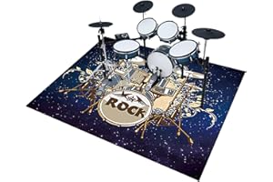 EYKWKB Tapis de Protection pour Batterie électronique, Tapis de Tambour, Antidérapant Tapis Insonorisé, Tapis Batterie, Tapis Professionnel de Jazz Grosse Caisse Claire Anti Vibration 150 x 120 cm