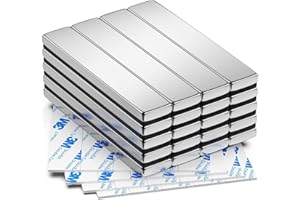 FINDMAG Confezione da 20 magneti forti, 60 x 10 x 3 mm, magneti al neodimio, magneti a barra, magneti a terra rara con adesivo biadesivo, barra magnetica estremamente potente per frigorifero multiuso