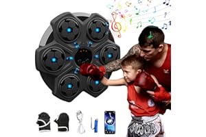 Doramier Machine de Boxe Musicale Enfants, Machine de Boxe Murale Intelligente Bluetooth avec Gants,3 Vitesses et Comptage Automatique, Cadeaux de Boxe pour Noël, Anniversaire