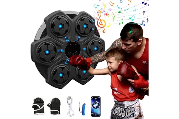 Doramier Machine de Boxe Musicale Enfants, Machine de Boxe Murale Intelligente Bluetooth avec Gants,3 Vitesses et Comptage Automatique, Cadeaux de Boxe pour Noël, Anniversaire