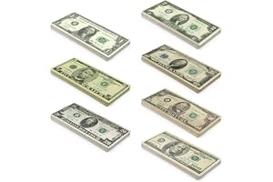 Scratch Cash Mini Bundle Old Style 175 - falska sedlar 25 x $ 1, 2, 5, 10, 20, 50, 100 dollar, fac-liknande dollar, verklig storlek