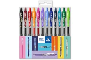 Pilot G-2 - Bolígrafos retráctiles de tinta de gel, punta de 0,7 mm, juego esencial de 12 unidades