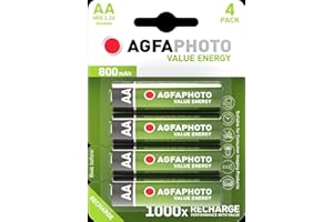 AGFAPHOTO 4 x AGFA AA 800mAh RECHARGEABLE BATTERIES 1.2V NiMh
