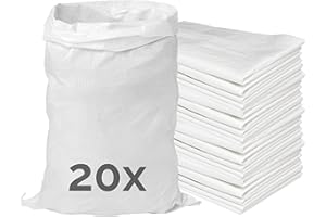 Garronda Sacchi in Polipropilene 85 x 50 cm, set 20 pezzi, portata 25 kg, sacchi giardinaggio, di sabbia, per cereali, farina macerie, resistenti, uso agricolo e domestico GD-0161