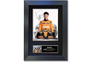 GENERIC Lando Norris F1 Signed Reproduction Autograph Mounted Photo Print A4 Black Frame #867