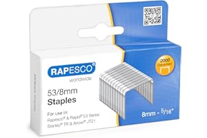 Rapesco 0752 Type 53/8 mm Galvanised Tacker Staples, Pack of 2000