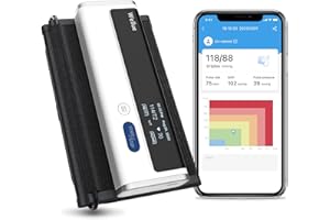 VIATOM Armfit Tensiómetro de Brazo Bluetooth, Tensiómetro Digital con Brazalete Grande, Aparato para Medir la Tension Arterial Inalámbrico Portátil con APP para iOS y Android, Apple Health Integrado