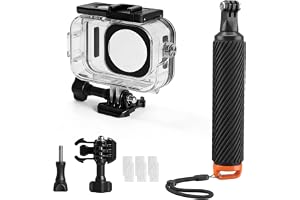 Vattentätt hölje kompatibelt med DJI Osmo Action 6-kamera, 60 m undervattens dykhölje med flytande handtag, anti-imma och snabbkopplingsfäste skruvtillbehör för Action 6