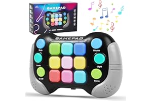 FIYCATPSA 2024 New Light Up Pop It Game,For Boys and Girls toys Ages 5-12,Travel Toys,Puzzle Game Sensory Toys for Kids and Teens,Tap Tap Game Smart Fidget,Christmas Birthday Gifts (Grayish Black)