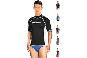 Cressi Rash Guard Short Sleeve for Men – Close-Fitting Elastic Fabric Anti-Abrasion, Technical T-Shirt for Snorkelling, Diving, Surfing – Technical Dive Shirt with UV Protection UPF 50+