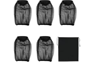 JRSHIRLEYLTD 4 cappucci di protezione per zanzare, adatti per esterni, campeggio, zanzariera, in nylon, a maglie sottili, per viaggi, escursioni, campeggio, arrampicata, colore nero