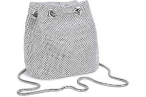 UBORSE Pochette Sac de soirée luxe Femme Petit Sac à Bandoulière Embrayage pour ceremonie Mariage/Parti/Prom/Boîte Sacs en strass à la main-Argent