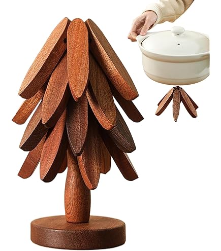 Ensemble De Dessous De Plat En Bois En Forme D'arbre, Plats Chauds
