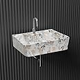 NEROBI Designer Ceramic Table Top Wash Basin For Bathroom | Wall Hung Washbasin | Wall Mounted Bathroom Sink | Wash Basin For Restaurant, Hotel (16 x 12 x 5 Inch)