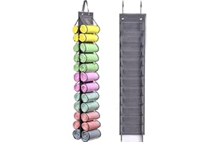 RZMAYIS Storage Hanger Organizer with 24 Compartments for Leggings, Jeans, Shirts - Foldable, Portable Grey Wardrobe for Roll Clothes