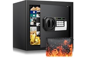 SANFNZ Safe with Fireproof Document Bag, Safe with Combination Lock, Interior Cabinet Locker for Important Documents and Valuables at Home (30L)