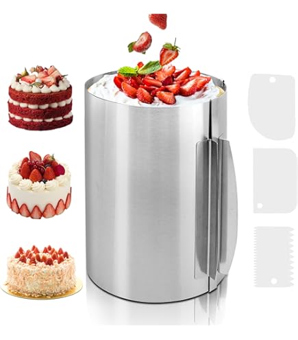 Teglia Ad Anello Regolabile Per Torte - Acciaio Inox, Altezza 8 Cm, Per Torte A Strati - Foto 7