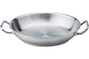 BALDASSARE AGNELLI Pentole Agnelli COIX3110E32 Tegame con Maniglie, Acciaio, Argento, 32 cm