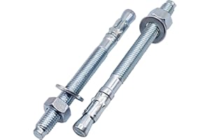 SKIR'CO Ancoraggi a cuneo zincati M12 x 160 mm, tasselli in metallo, bullone di ancoraggio, ancoraggio per muratura, ancoraggio per calcestruzzo, 4 pezzi