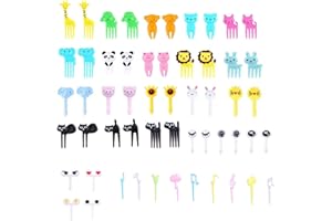 YYGMSS Tenedores Fruta Niños Mini Palillos de Comida en Plástico Bento Lindos Postre Pastelería Fiesta Decorativos (55)