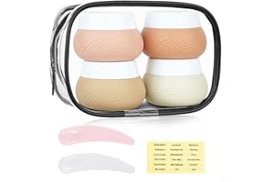 TAIXING Silikonowe butelki podróżne, 30 ml, 4 szt., na krem do napełniania, szczelne, 4 kolory, z przezroczystą torbą, na kosmetyki, balsamy, maseczki, bez BPA