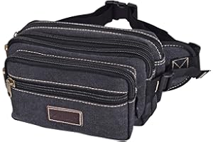 SUNSEATON Grande Sac Sacoche Banane, Outdoor Sport Waist Pack Fanny Pack, avec 6 Poches zippées,Sac de Taille Grande capacité, pour Vie Quotidienne Ou Randonnée- Homme et Femme