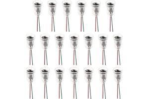 Jubaopen 20 Stück E10 Lampen Sockel E10 Lampenfassung E10 Sockel Lampenfassung mit 21cm Isolierten Drähten E10 LED Screw-mount Light Base Sockel für E10 Glühlamp LED E10 Screw Lampen Elektrischen Test