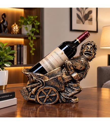antique bottle rack 「HAND」 THY COLLECTIBLES Natural Handcarved Root Wood Wine Bottle Holder