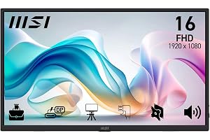 MSI Pro MP165 E6 15,6 tum Full HD bärbar skärm - IPS-panel 1 920 x 1 080, 60Hz, 4 ms, högtalare och inbyggd mikrofon, HDMI 2.