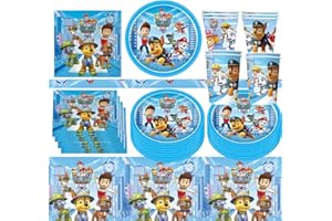 DecPtyTa Stoviglie per Feste di Compleanno,Kit Compleanno,Piatti e Bicchieri per feste di Compleanno Tovaglioli Tovaglia,Adatto per 20 Persone