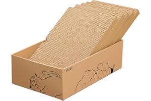 Ycozy Rascador para Gatos, Almohadillas Rascadores de Cartón 43×25,5×12,7cm Rascadores 5 PCS Reemplazo de Repuesto de Cartón Corrugado para Gatitos de Interior/Gatos Grandes