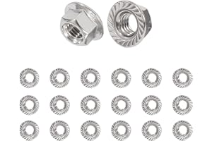 QIMEI-SHOP Dadi Flangiati M4 Esagonali in Acciaio Inox Autobloccanti Con Flangia e Dentatura Conforme allo DIN 6923 - 20 Pezzi