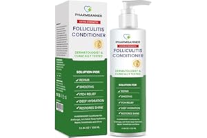 PHARMBANNER Folliculitis Itch Relief Conditioner: Tea Tree Oil & Moroccan Argan Oil - Deep Hydration & Repair - Nourishes, Smooths, Restores Shine - Safe for Dry or Damaged Hair-11.84 oz