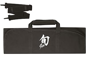 Shun Rouleau de Couteaux, 8 Fentes pour Couteaux de Cuisine, étui de Transport, 49,5 x 45,7 cm, Noir