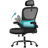 SONGMICS Silla de Oficina, Silla de Escritorio Ergonómica, Tela de Malla de Doble Capa Transpirable, Soporte Lumbar Adaptable