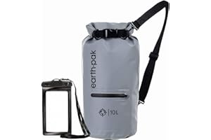 Earth Pak Borsa Impermeabile con Tasca Frontale - Ideale per Kayak, Canottaggio, Pesca, Rafting, Sci, Nuoto, Campeggio, e Snowboarding