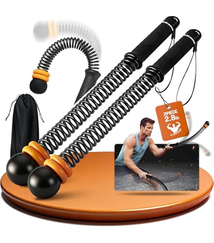 Lot De 2 Cordes De Combat Sans Corde – Poignées Lestées, Ressorts Internes, Silencieux, Pour HIIT Et Musculation